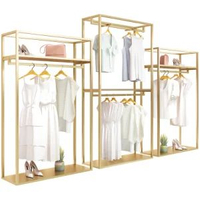 Custom Metal Gold Stainless Steel Clothing Racks Display Stands