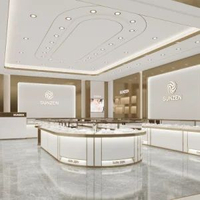 Customized Modern Design Jewelry Shop Stainless Steel Showcase