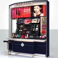 Store Showcase Beauty Product Display Rack LED Lights Cosmetic Display Stand